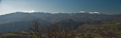 Vista dal sentiero per la sommità della Pietra di Bismantova Panorama